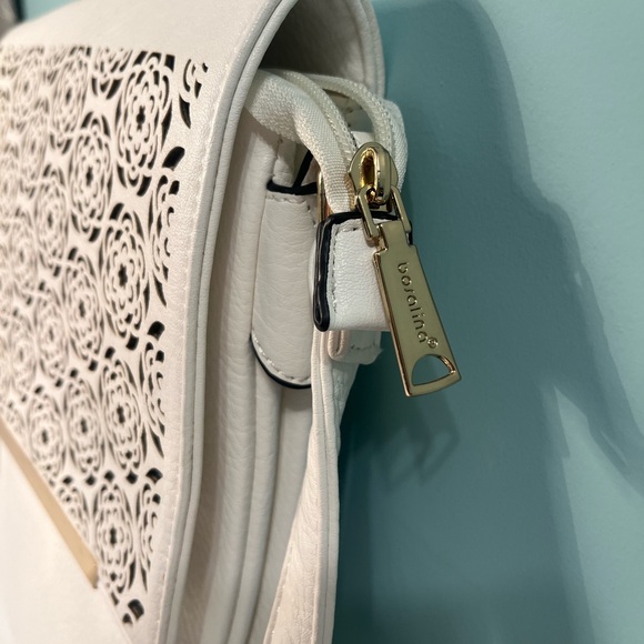 Bosalina Perforated Style Crossbody Bag Purse White - Picture 4 of 13
